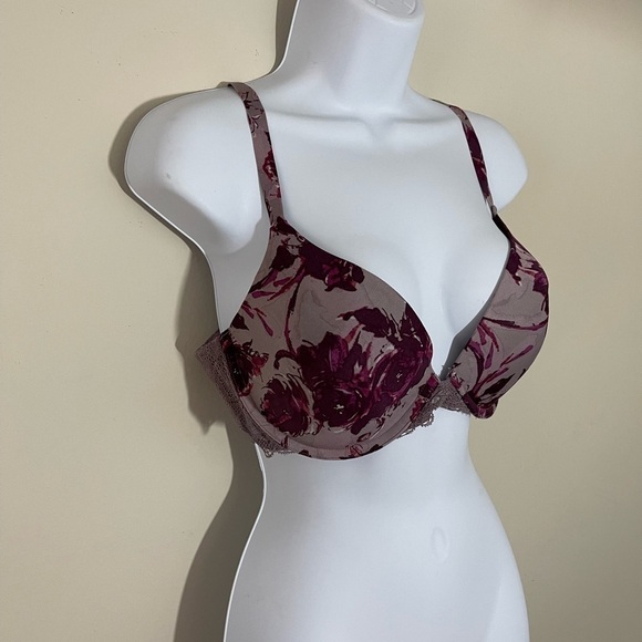 Gillian O Malley sz 38D floral bra in burgundy and gray - Picture 1 of 10